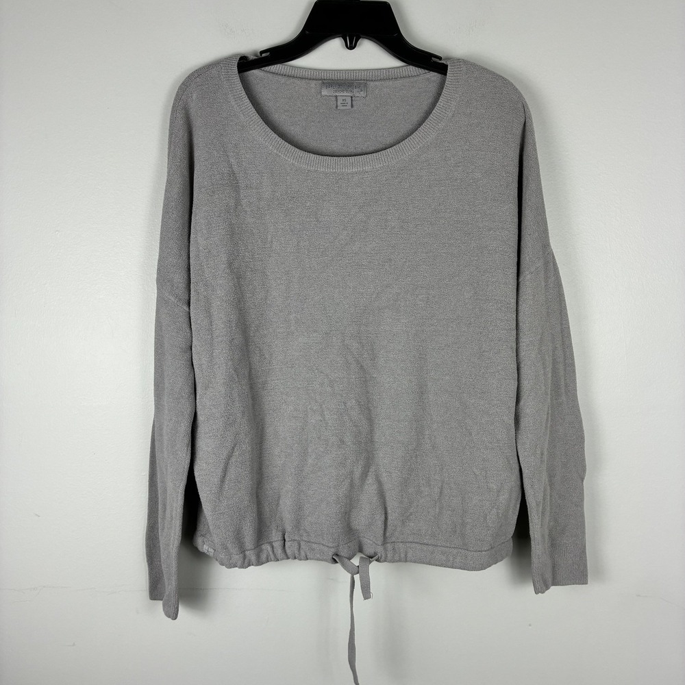 Barefoot Dreams CozyChic Ultra Lite Gray Pullover Sweater XS Lounge Fall Winter